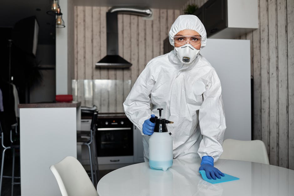 Professional cleaner operating steam equipment